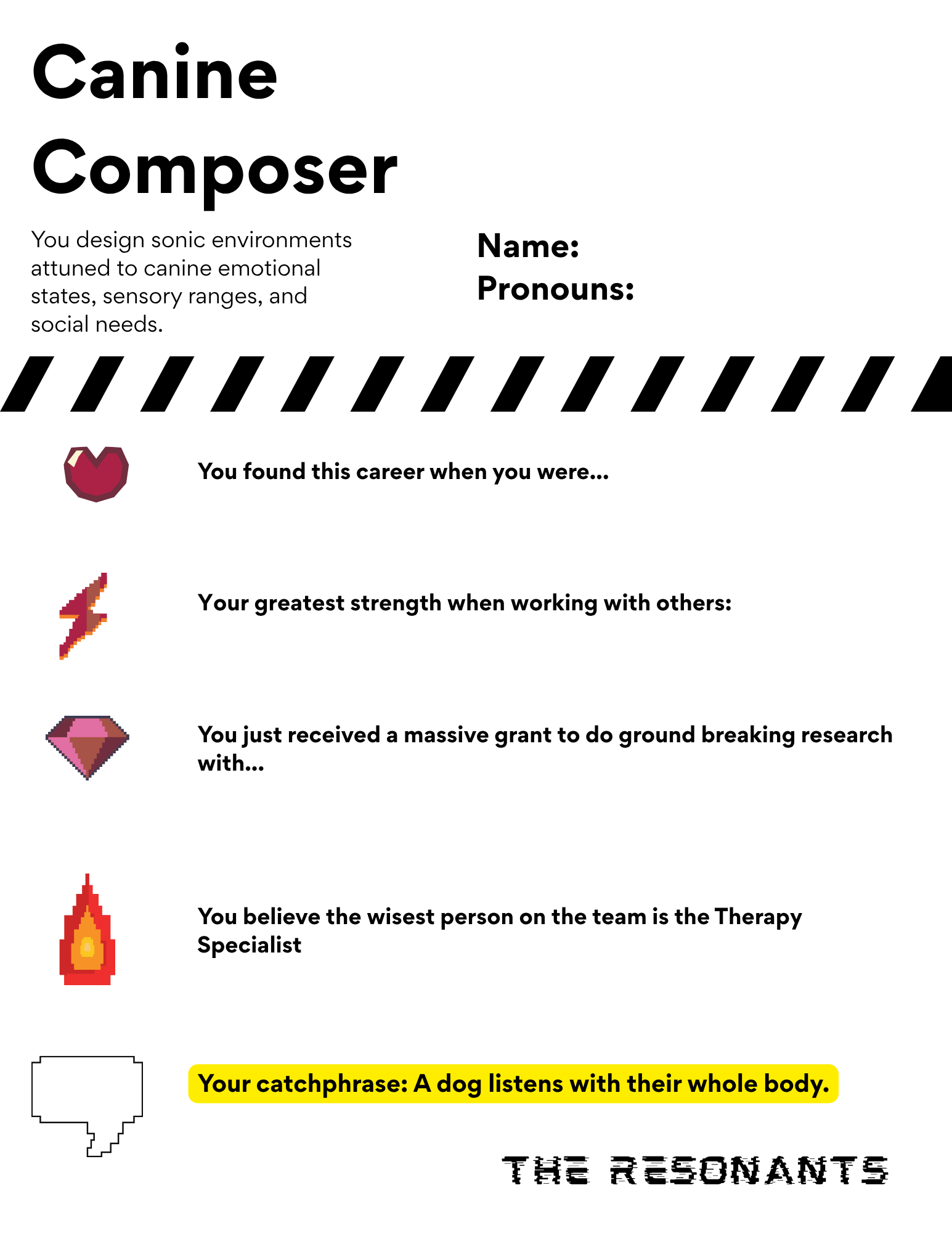 Canine Composer character card